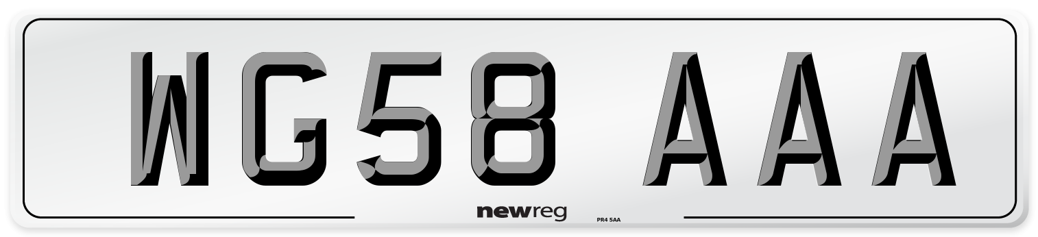WG58 AAA Number Plate from New Reg